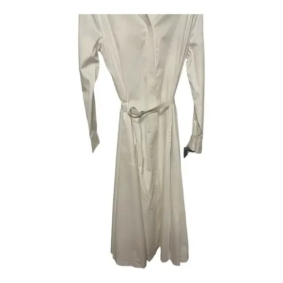 Norma Kamali Boyfriend Shirt A Line Dress To Midcalf Long Sleeve White Size S/36